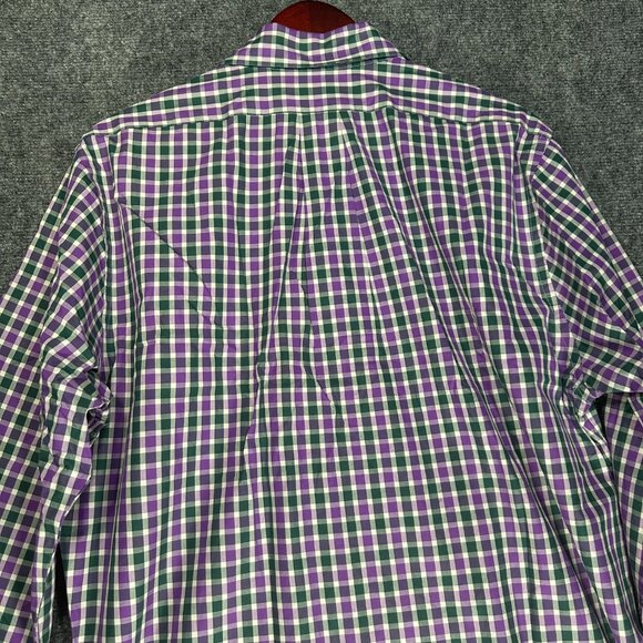Vineyard Vines Shirt Mens Large Slim Fit Murray Button Down Purple Plaid Pocket - Picture 7 of 7